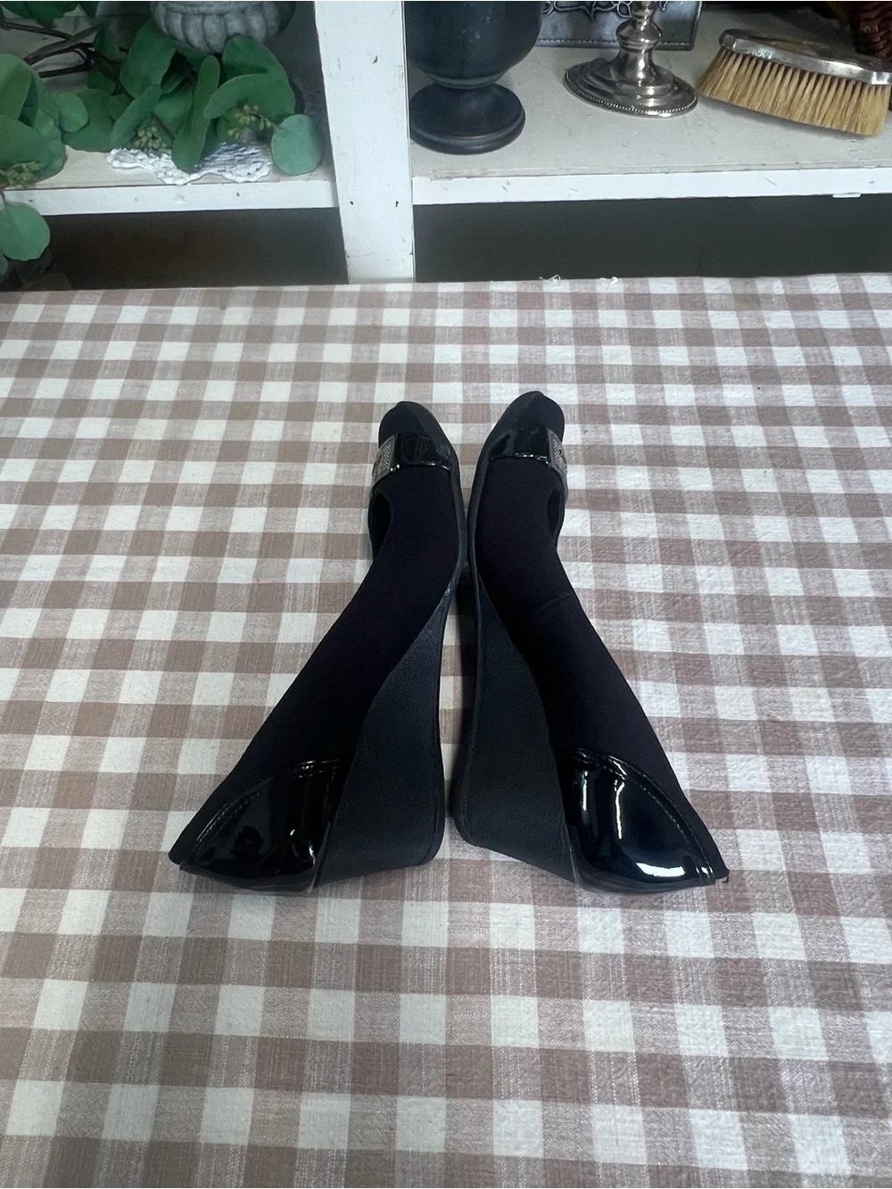Anne Klein black wedge shoes 7.5